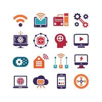 Technology Icon Set Illustration for Documents, Websites and Mobile Applications vector