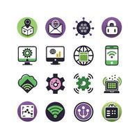 Technology Icon Set Illustration for Documents, Websites and Mobile Applications vector