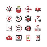 Technology Icon Set Illustration for Documents, Websites and Mobile Applications vector