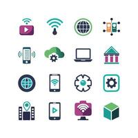 Technology Icon Set Illustration for Documents, Websites and Mobile Applications vector