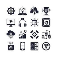 Technology Icon Set Illustration for Documents, Websites and Mobile Applications vector