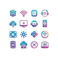Technology Icon Set Illustration for Documents, Websites and Mobile Applications vector