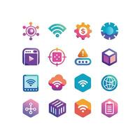 Technology Icon Set Illustration for Documents, Websites and Mobile Applications vector