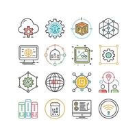 Technology Icon Set Illustration for Documents, Websites and Mobile Applications vector