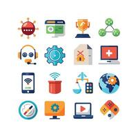 Technology Icon Set Illustration for Documents, Websites and Mobile Applications vector
