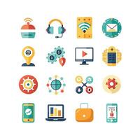 Technology Icon Set Illustration for Documents, Websites and Mobile Applications vector