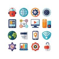 Technology Icon Set Illustration for Documents, Websites and Mobile Applications vector