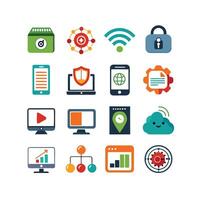 Technology Icon Set Illustration for Documents, Websites and Mobile Applications vector