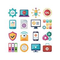 Technology Icon Set Illustration for Documents, Websites and Mobile Applications vector