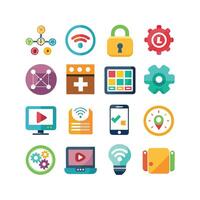 Technology Icon Set Illustration for Documents, Websites and Mobile Applications vector