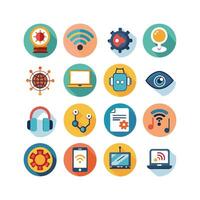 Technology Icon Set Illustration for Documents, Websites and Mobile Applications vector