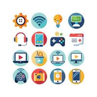 Technology Icon Set Illustration for Documents, Websites and Mobile Applications vector