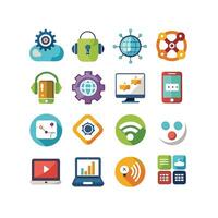 Technology Icon Set Illustration for Documents, Websites and Mobile Applications vector