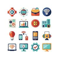 Technology Icon Set Illustration for Documents, Websites and Mobile Applications vector