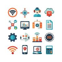 Technology Icon Set Illustration for Documents, Websites and Mobile Applications vector