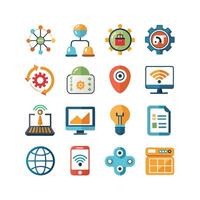 Technology Icon Set Illustration for Documents, Websites and Mobile Applications vector