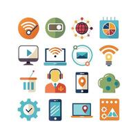 Technology Icon Set Illustration for Documents, Websites and Mobile Applications vector