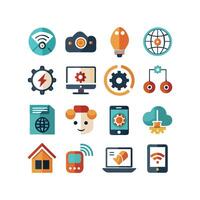 Technology Icon Set Illustration for Documents, Websites and Mobile Applications vector