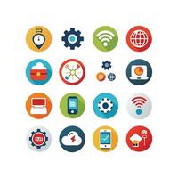 Technology Icon Set Illustration for Documents, Websites and Mobile Applications vector