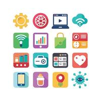 Technology Icon Set Illustration for Documents, Websites and Mobile Applications vector