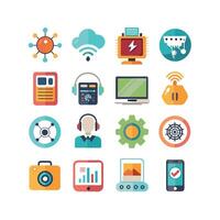 Technology Icon Set Illustration for Documents, Websites and Mobile Applications vector