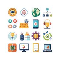Technology Icon Set Illustration for Documents, Websites and Mobile Applications vector