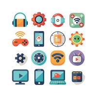 Technology Icon Set Illustration for Documents, Websites and Mobile Applications vector