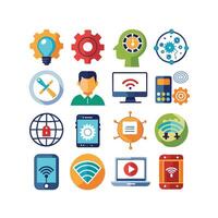 Technology Icon Set Illustration for Documents, Websites and Mobile Applications vector