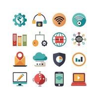 Technology Icon Set Illustration for Documents, Websites and Mobile Applications vector