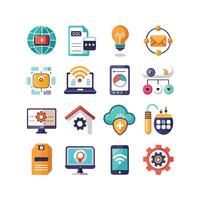 Technology Icon Set Illustration for Documents, Websites and Mobile Applications vector
