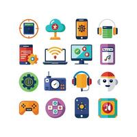 Technology Icon Set Illustration for Documents, Websites and Mobile Applications vector