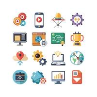 Technology Icon Set Illustration for Documents, Websites and Mobile Applications vector