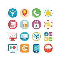 Technology Icon Set Illustration for Documents, Websites and Mobile Applications vector