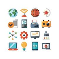 Technology Icon Set Illustration for Documents, Websites and Mobile Applications vector