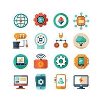 Technology Icon Set Illustration for Documents, Websites and Mobile Applications vector