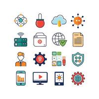 Technology Icon Set Illustration for Documents, Websites and Mobile Applications vector
