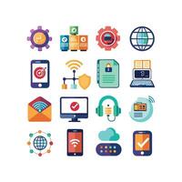 Technology Icon Set Illustration for Documents, Websites and Mobile Applications vector