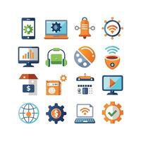 Technology Icon Set Illustration for Documents, Websites and Mobile Applications vector
