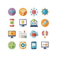 Technology Icon Set Illustration for Documents, Websites and Mobile Applications vector