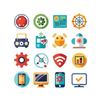 Technology Icon Set Illustration for Documents, Websites and Mobile Applications vector