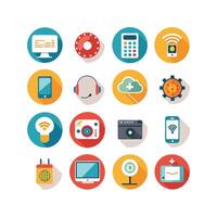 Technology Icon Set Illustration for Documents, Websites and Mobile Applications vector