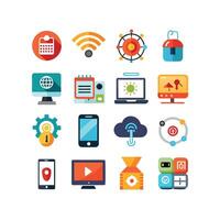 Technology Icon Set Illustration for Documents, Websites and Mobile Applications vector