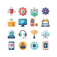 Technology Icon Set Illustration for Documents, Websites and Mobile Applications vector