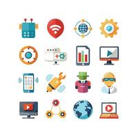 Technology Icon Set Illustration for Documents, Websites and Mobile Applications vector