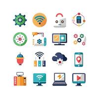 Technology Icon Set Illustration for Documents, Websites and Mobile Applications vector