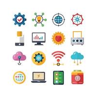 Technology Icon Set Illustration for Documents, Websites and Mobile Applications vector