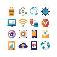 Technology Icon Set Illustration for Documents, Websites and Mobile Applications vector