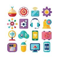 Technology Icon Set Illustration for Documents, Websites and Mobile Applications vector