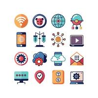Technology Icon Set Illustration for Documents, Websites and Mobile Applications vector