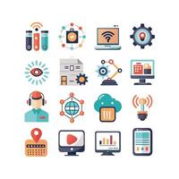 Technology Icon Set Illustration for Documents, Websites and Mobile Applications vector